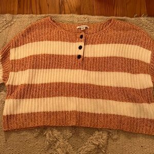mercian eagle orange and white striped cropped sweater